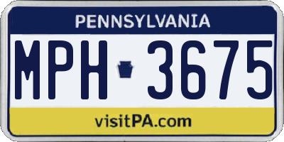 PA license plate MPH3675