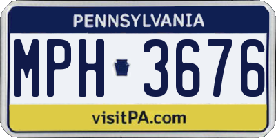 PA license plate MPH3676