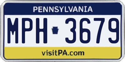 PA license plate MPH3679