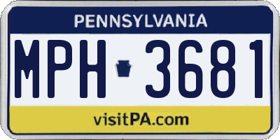 PA license plate MPH3681