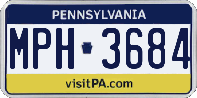 PA license plate MPH3684