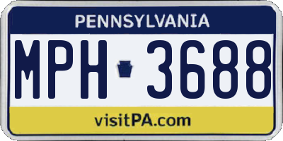 PA license plate MPH3688