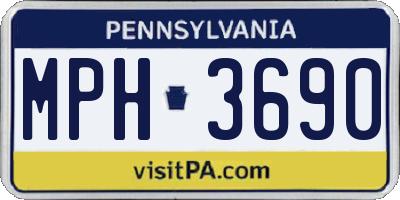PA license plate MPH3690