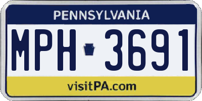 PA license plate MPH3691
