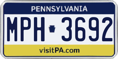 PA license plate MPH3692
