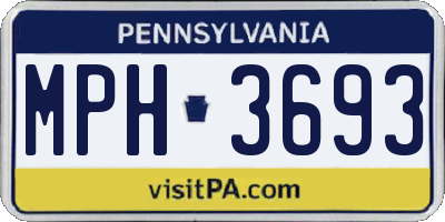 PA license plate MPH3693