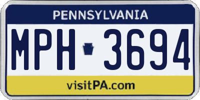 PA license plate MPH3694