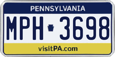 PA license plate MPH3698