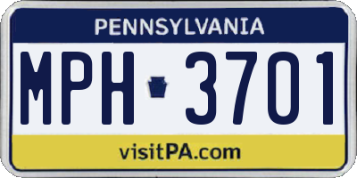 PA license plate MPH3701