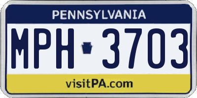 PA license plate MPH3703
