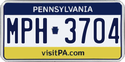 PA license plate MPH3704
