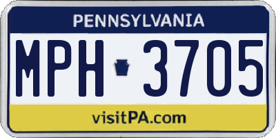 PA license plate MPH3705