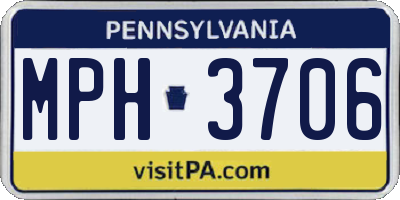 PA license plate MPH3706