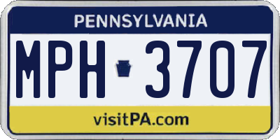 PA license plate MPH3707