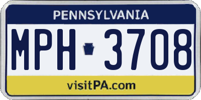PA license plate MPH3708