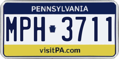 PA license plate MPH3711