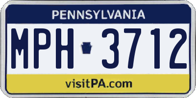PA license plate MPH3712