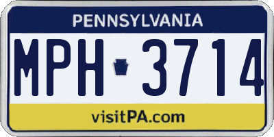PA license plate MPH3714
