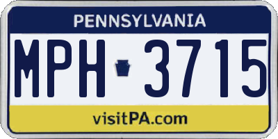 PA license plate MPH3715