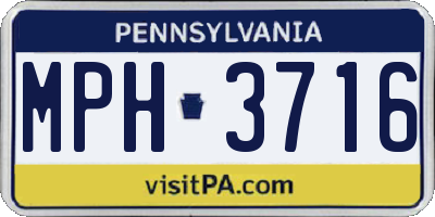 PA license plate MPH3716