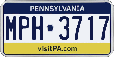 PA license plate MPH3717