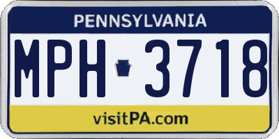 PA license plate MPH3718