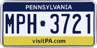 PA license plate MPH3721
