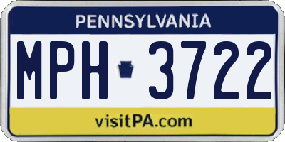 PA license plate MPH3722