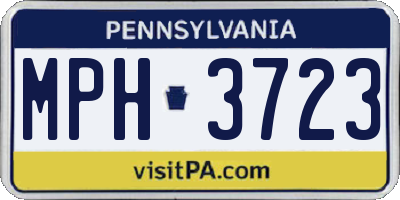 PA license plate MPH3723