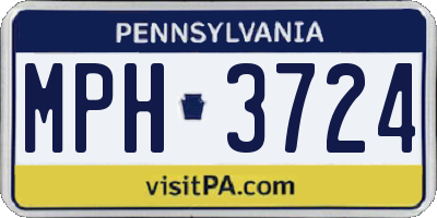 PA license plate MPH3724