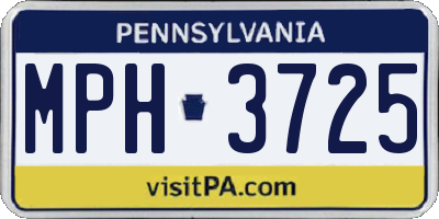 PA license plate MPH3725