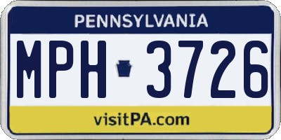 PA license plate MPH3726
