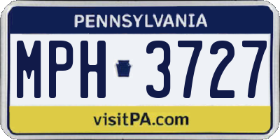 PA license plate MPH3727