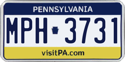 PA license plate MPH3731