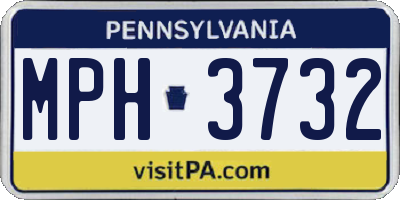 PA license plate MPH3732