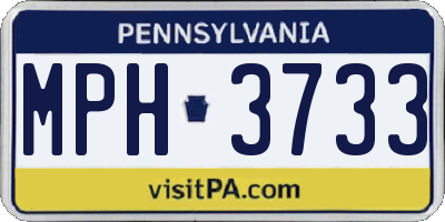 PA license plate MPH3733
