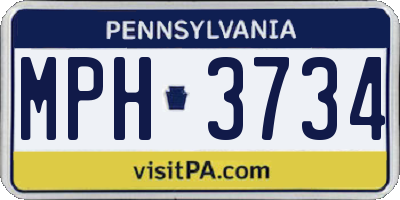 PA license plate MPH3734