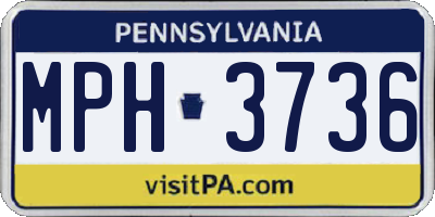 PA license plate MPH3736