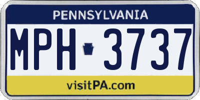 PA license plate MPH3737