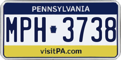 PA license plate MPH3738