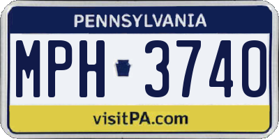 PA license plate MPH3740