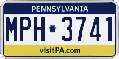 PA license plate MPH3741