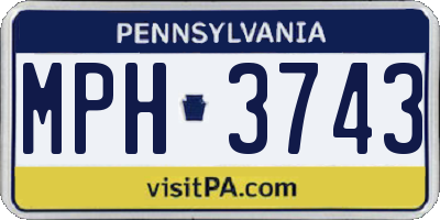 PA license plate MPH3743