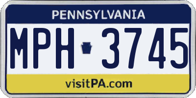 PA license plate MPH3745