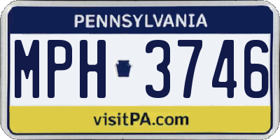 PA license plate MPH3746