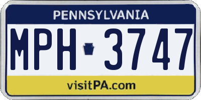 PA license plate MPH3747