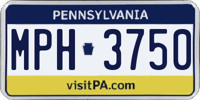 PA license plate MPH3750