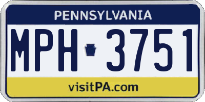 PA license plate MPH3751