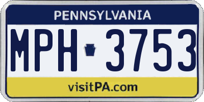 PA license plate MPH3753
