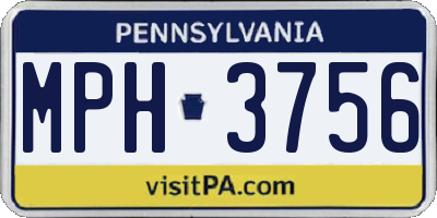 PA license plate MPH3756